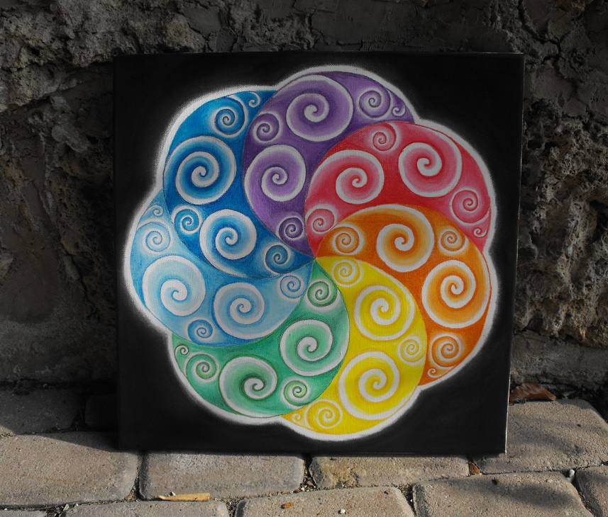 Čakrová - duhová mandala 